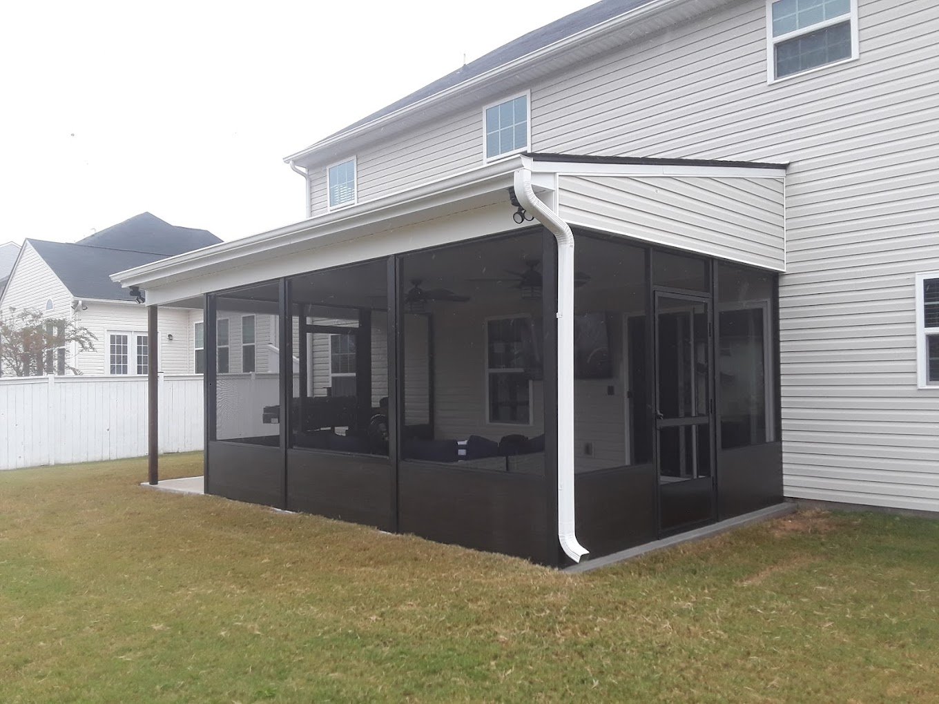 Completed screened porch enclosure in Upstate SC