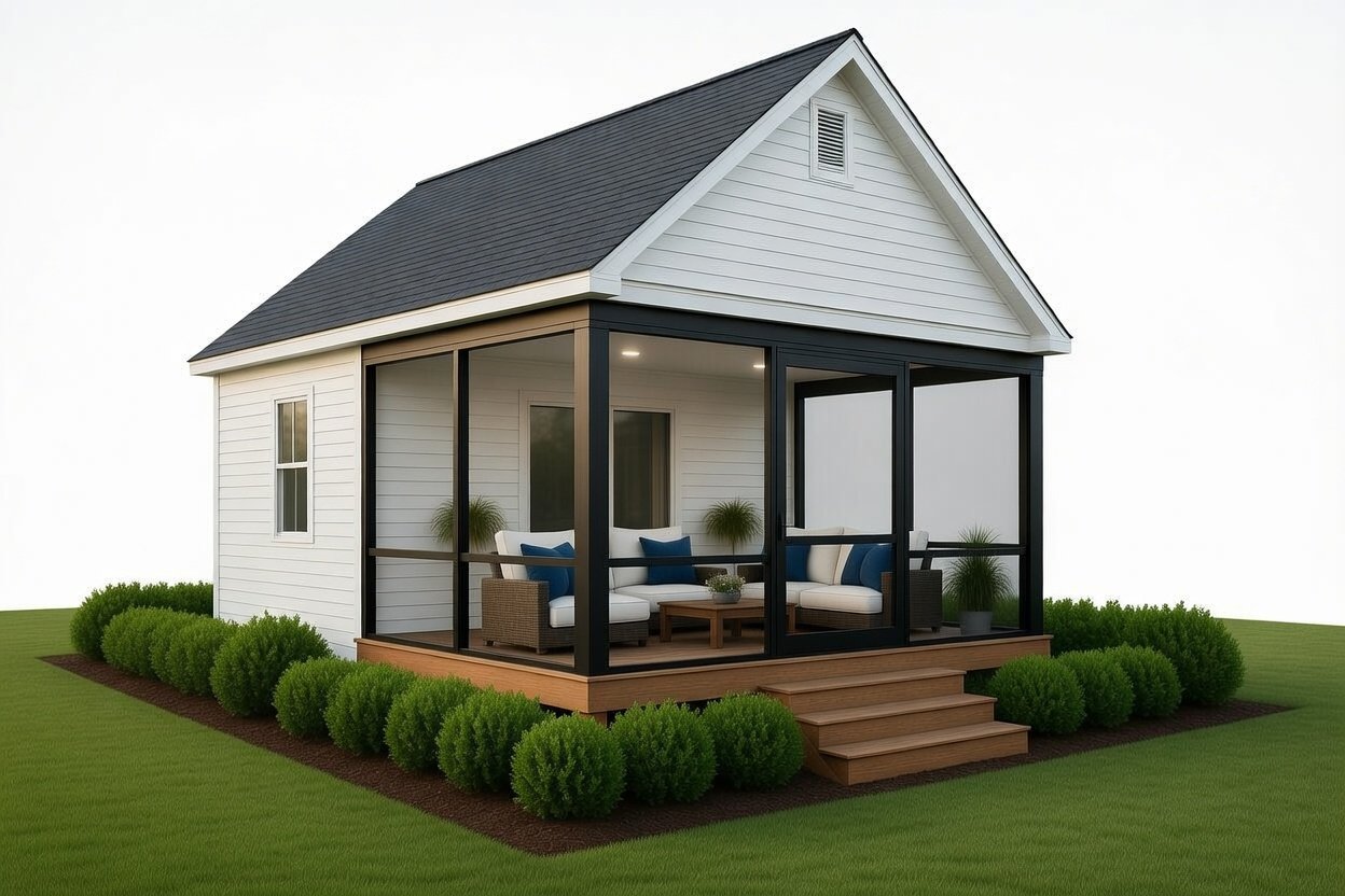 Burch Contracting screened porch ADU project in Upstate SC